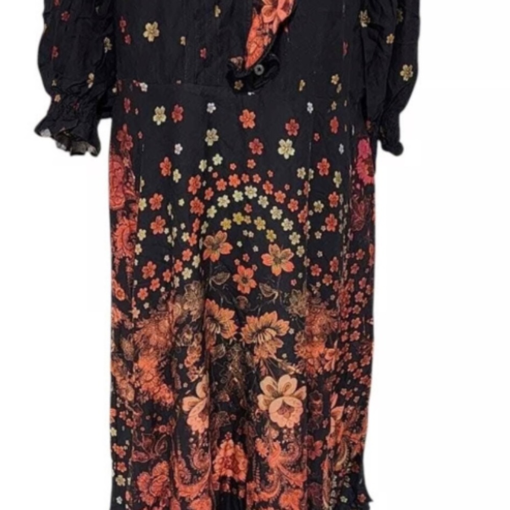 Free people Talsey Boho floral maxi dress size small oversized - Picture 6 of 10
